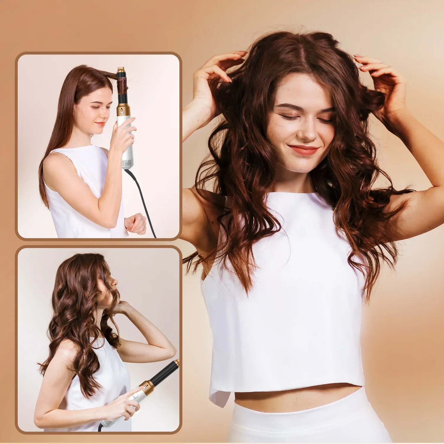 5 In 1 -air Brushes Hairdryer Hair Curler and Straightener Automatic Hair Suction Multifunctional Styling Tools Hair Dryer 240914