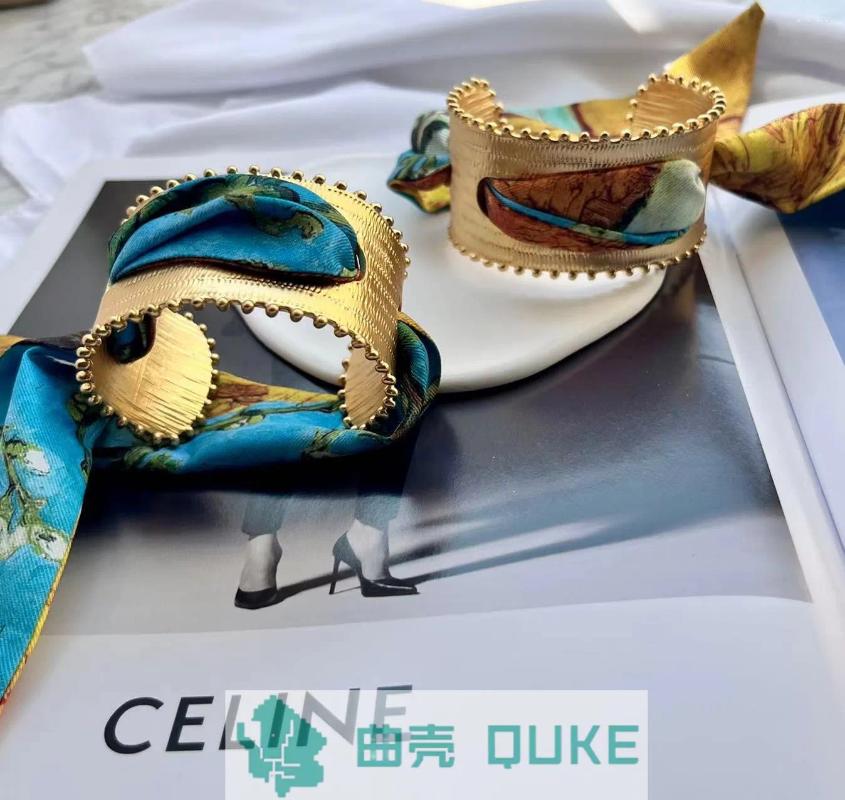 Silk Scarf Personalized Bangle Bracelet for Women | Unique 2024 Style 4