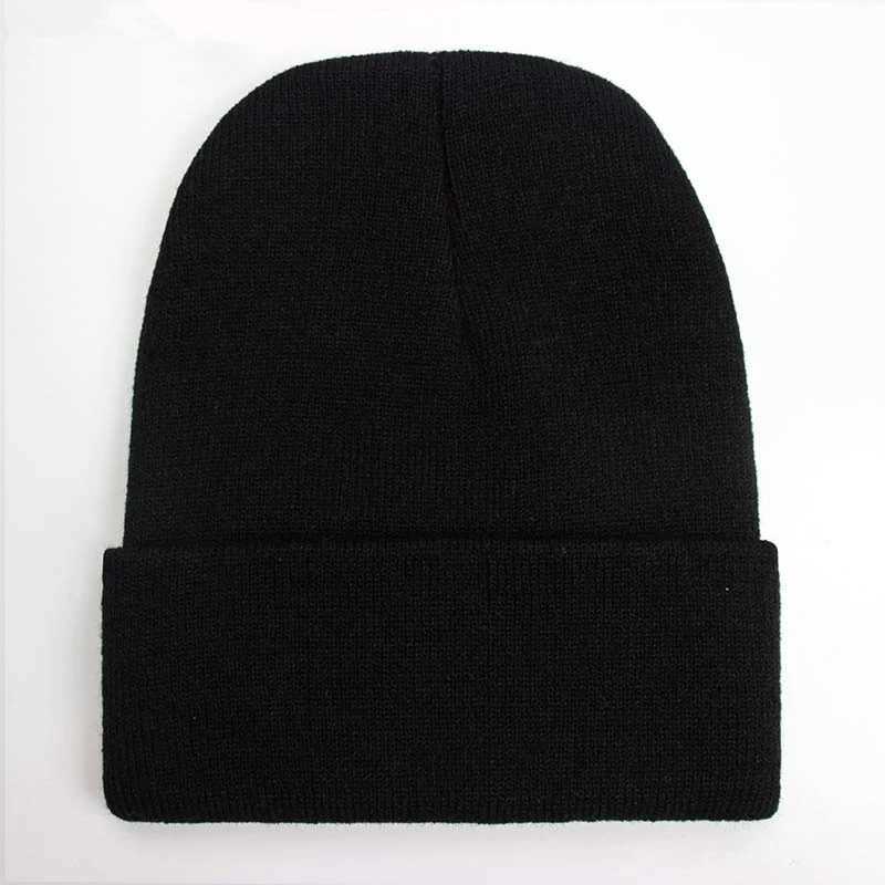 Warm Solid Unisex Knitted Beanie Autumn Soft Winter Wool Blends Cap Men Women SkullCap Hats Gorro Ski Caps 24 Colors BeaniesX2409