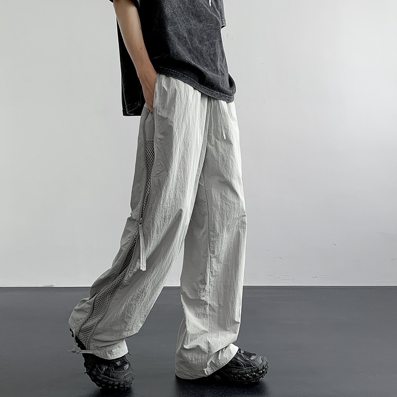 Breathable Men's Summer Camo Cargo Trousers with Side Zip - Lightweight Nylon Airman Pant
