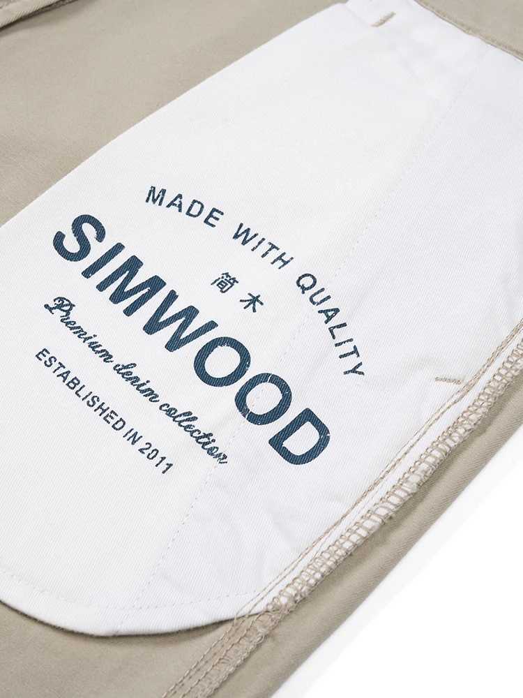 2025S Fashion Designer SIMWOOD Autumn New Regular Straight Pants Men 320gsm Dark Washed Fabric Chinos Plus Size Trouseres