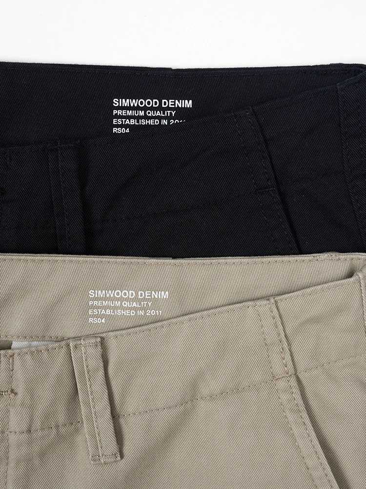 2025S Fashion Designer SIMWOOD Autumn New Regular Straight Pants Men 320gsm Dark Washed Fabric Chinos Plus Size Trouseres