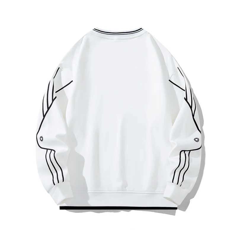 Large Size 7XL 8XL Long-sleeved Sweater Mens Autumn and Winter Korean Casual Handsome Plus Fat Round Neck T-shirt Top harajukuX240925