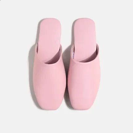 Sheepskin Genuine Leather Slippers Women Non-Slip Waterproof Slides Unsex Indoor Outdoor Home Shoes 240924