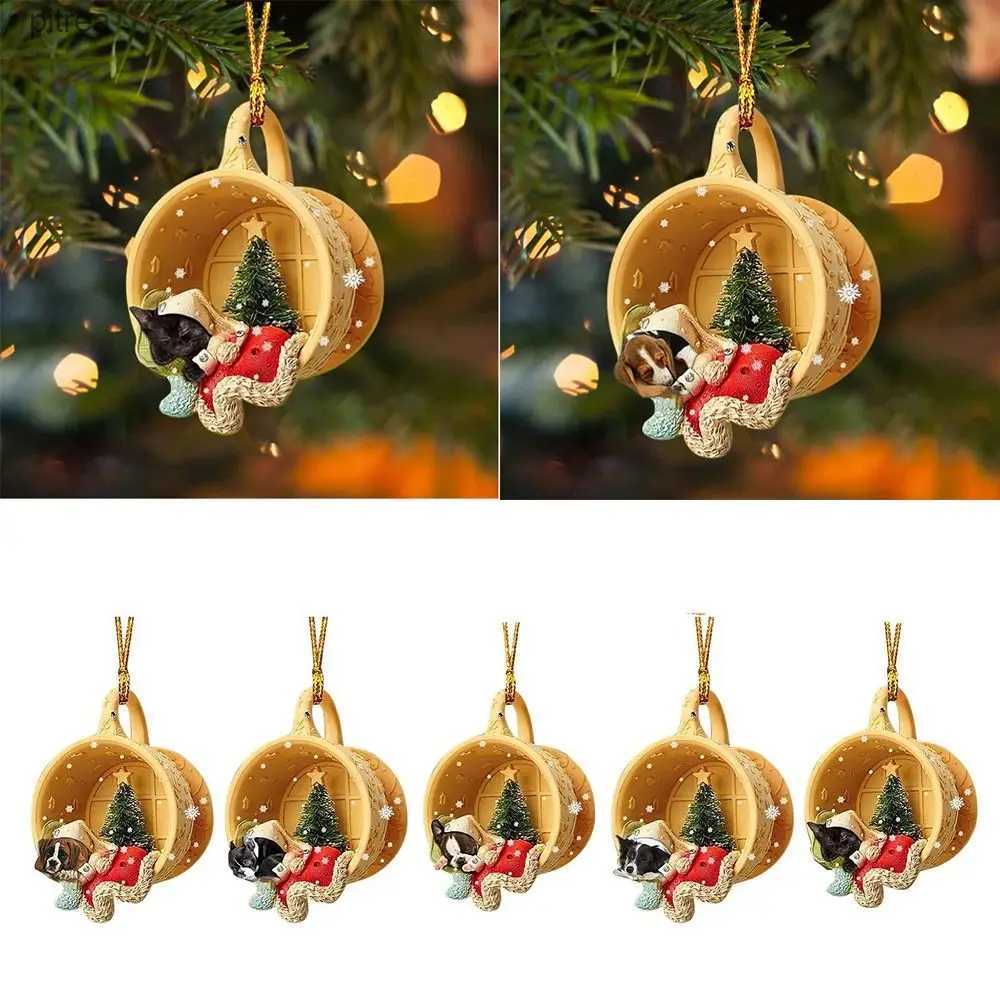 Decorations 1 tree cute dog animal pendant celebrating the New Year holiday party supplies Christmas gift y240