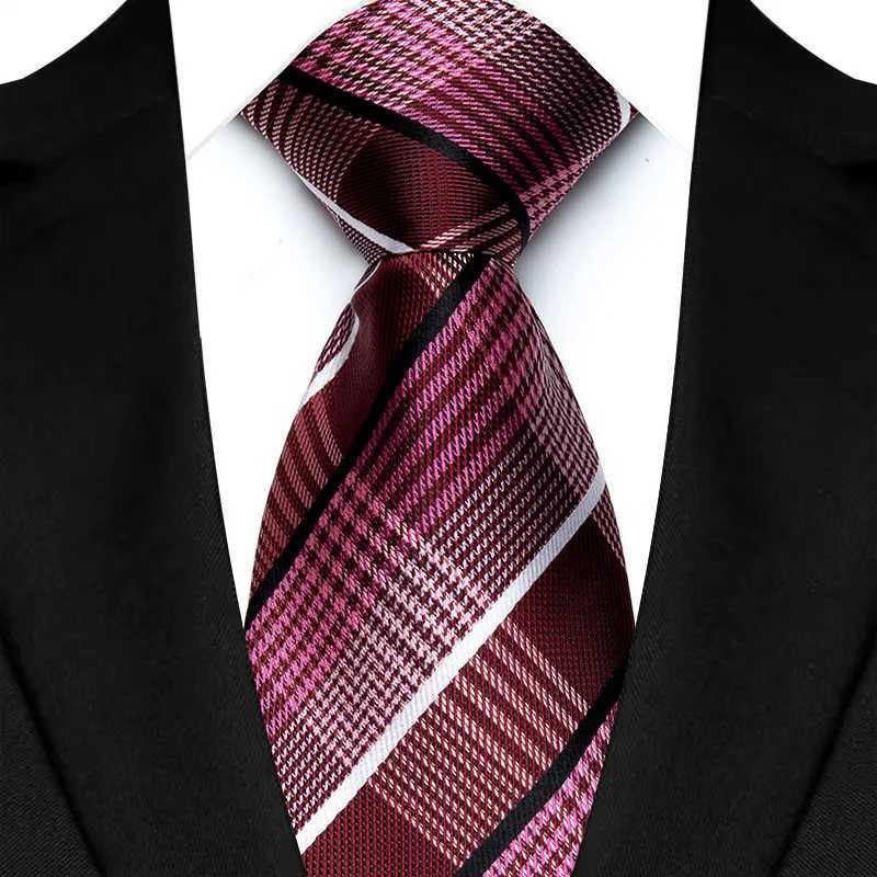 Luxury 8CM Mens Necktie Red Color Dot Stripes Solid Paisley Tie For Man Gro Jacquard Woven Neck Tie For Business Wedding Party X2504076