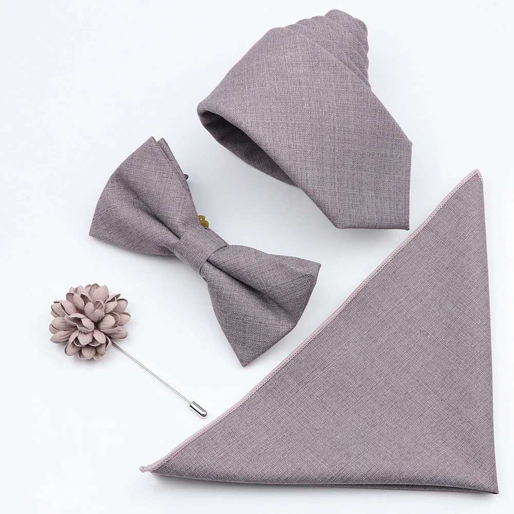 Mens bamboo fiber tie brooch set with soft anti wrinkle collar and blue tie used as accessories for business weddings and parties Y240925