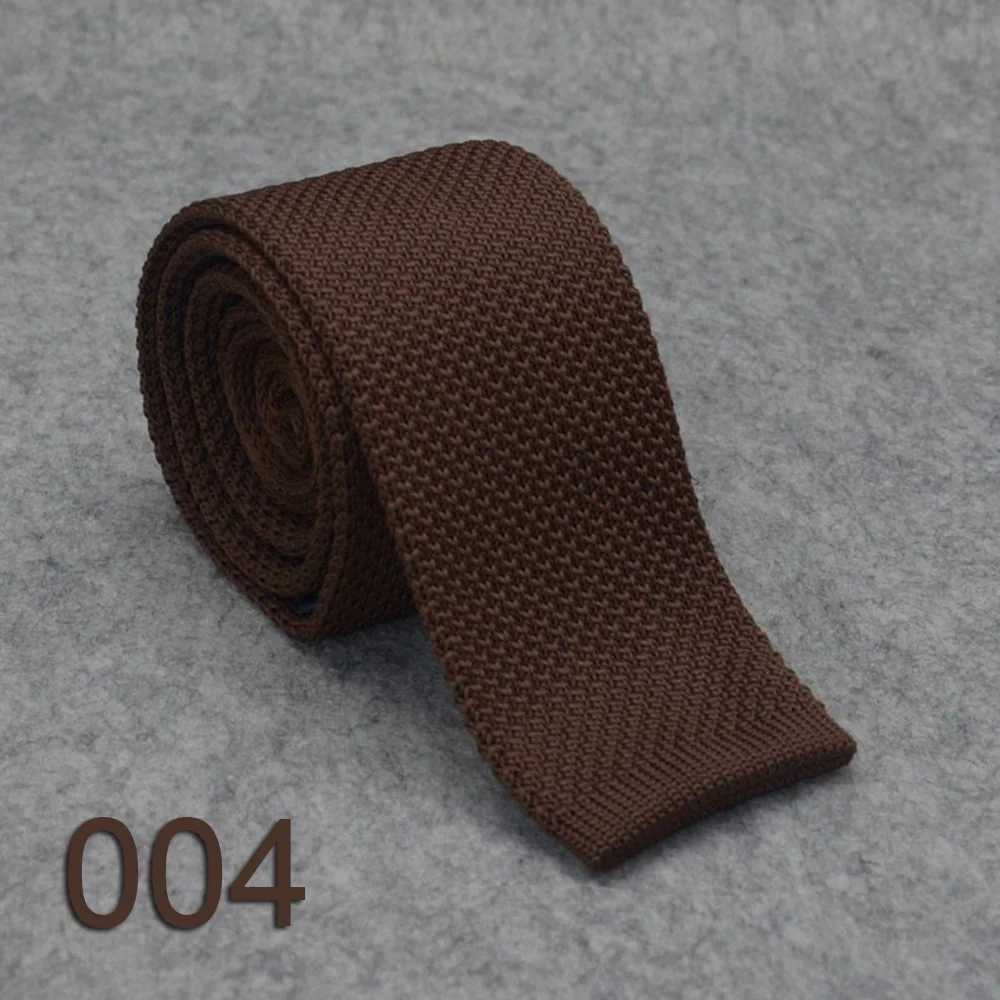 HUISHI ultra-thin fashionable mens knitted tie 5.5cm pure black gray blue Burgundy knitted tie Y240925