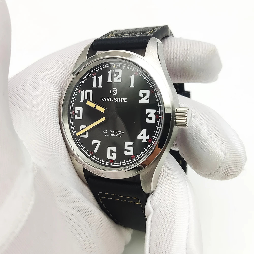 PARSRPE - ultra-bright luminescent aseptic dial self-winding NH35 calibre 40mm vintage mens waterproof watch 240906