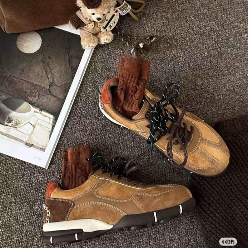 2024 latest trend fashion sneakers flat casual sports versatile German lace-up outdoor training shoes
