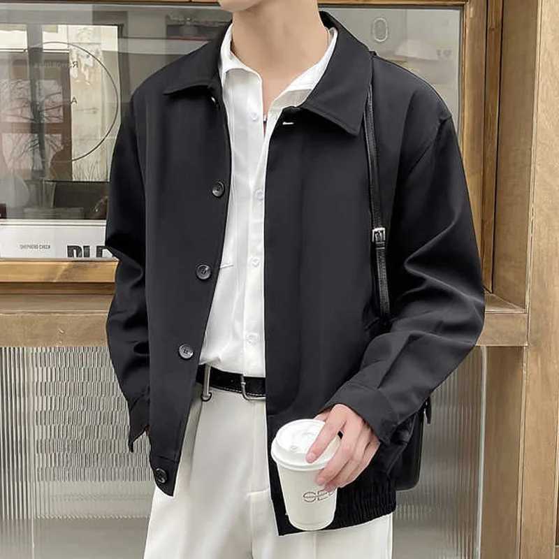 New autumn fashion trend casual and simple polo workwear short style light and mature style casual and loose style mens jacket and jacket Y240925