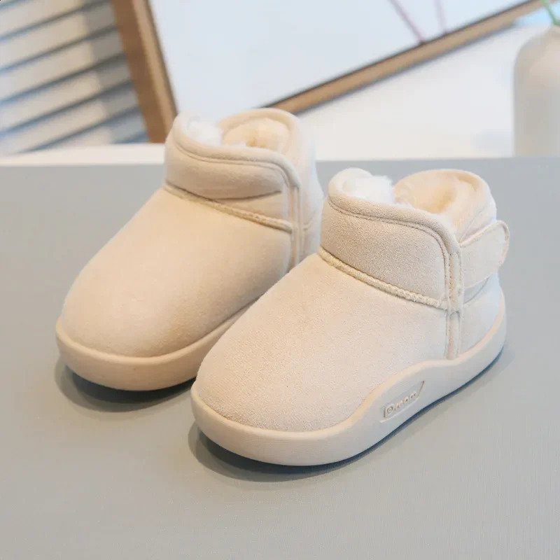 Winter childrens snow boots anti slip and warm girls cotton shoes baby shorts 240925