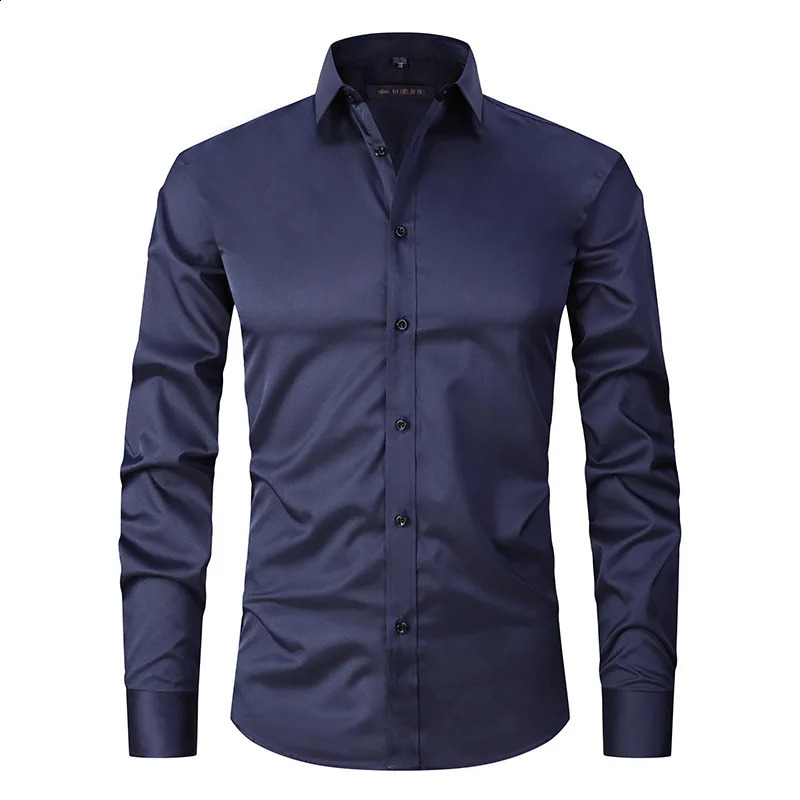 Spring Mens Social Shirt Slim Business Dress Shirts Male Long Sleeve Casual Formal Elegant Shirt Blouses Tops Man Clothes 241223