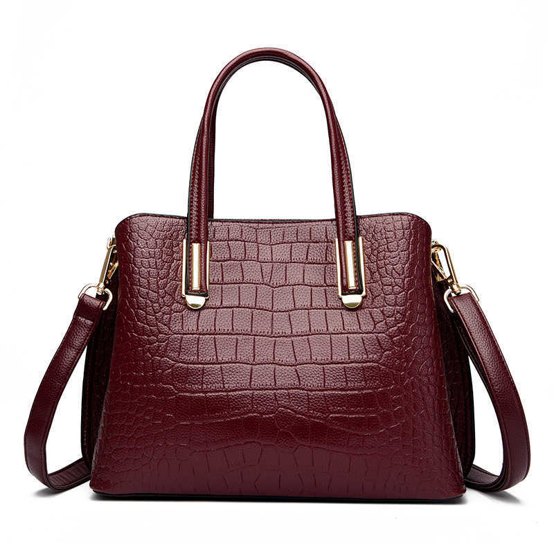 CMM Crocodile Patterned Bag for Women New Summer Womens Bag Fashion Mom Bag Temperament Middle Aged Womens Handbag
