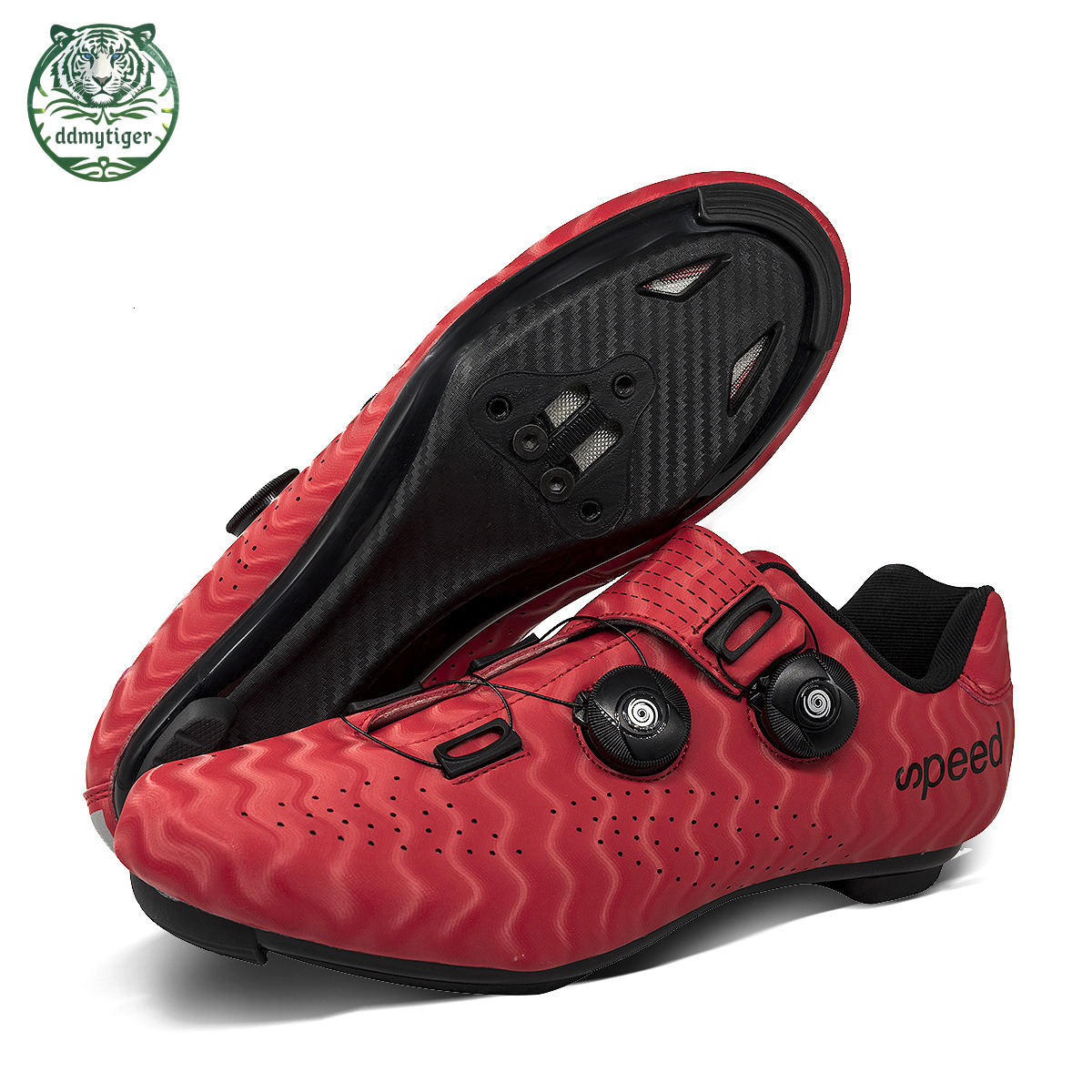 ddmytiger Road racing outdoor cycling with double rotating buckle, large size and lock riding shoes A ddmythur
