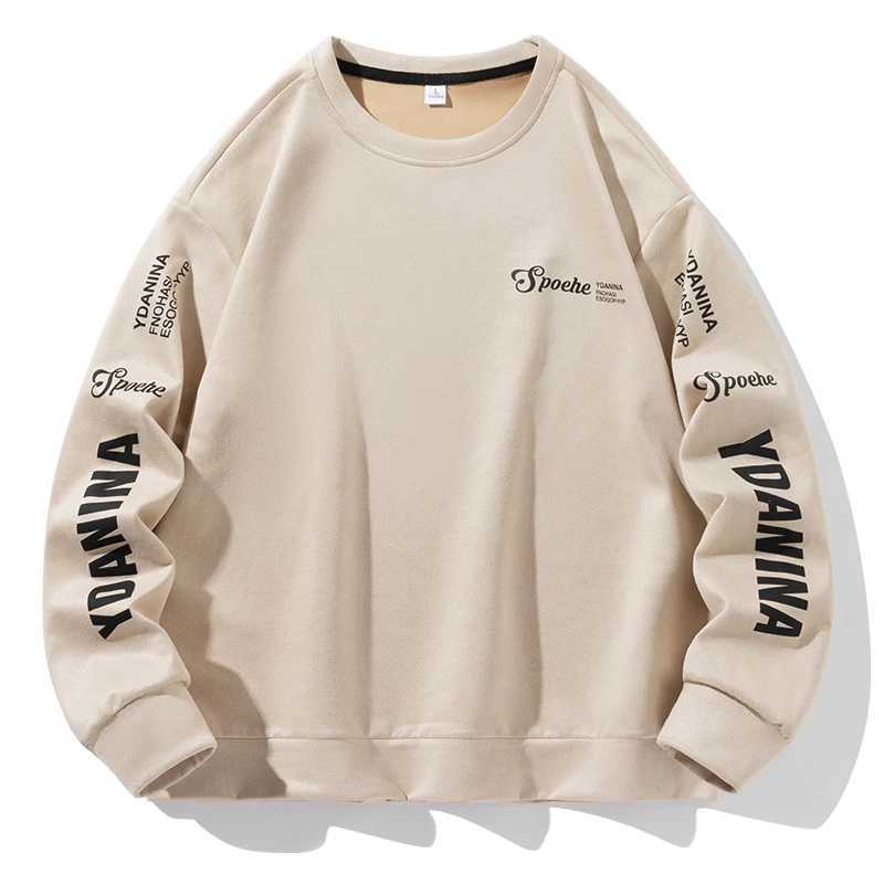 Korean Mens Hoodie Casual Fashion Youth Round Neck Letter Printed Sports Top Y2k Harajuku Street Trend Mens Clothing M-5XLX240925