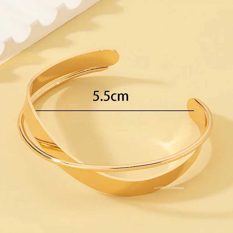 1pc Accessories for Women Smooth Wave Double Infinite Twisted Cross Open Bracelet for Girl Bangle Wedding Party Jewelry GiftX240925