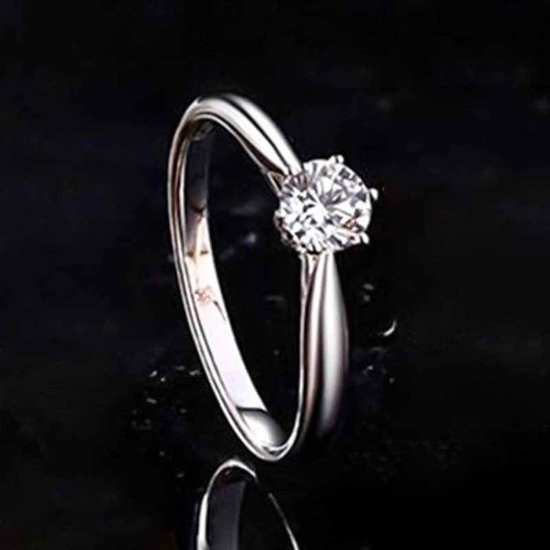 18K white/gold-plated womens gift engagement party ring size 5-10 W240925