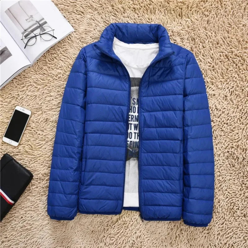 mens lightweight short jacket with down collar fashionable couple casual fashion lightweight autumn and winter jacket 240923