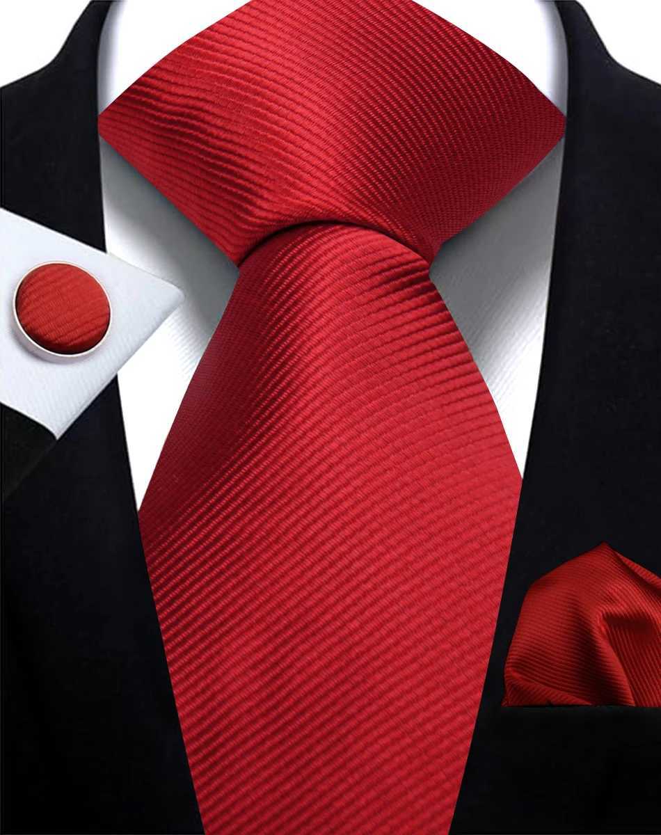 Necktie Fashion brand handmade solid Necktie handle cufflinks set mens tie set wedding accessories mens gifts Y240925
