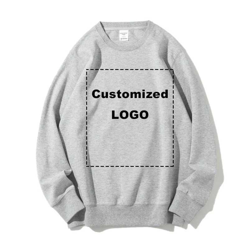 DIY High-Quality Fashion Cotton Hoodies Sweatshirt Custom Personal Design Brand DIY Print Embroidery Hoody Round NeckX240925