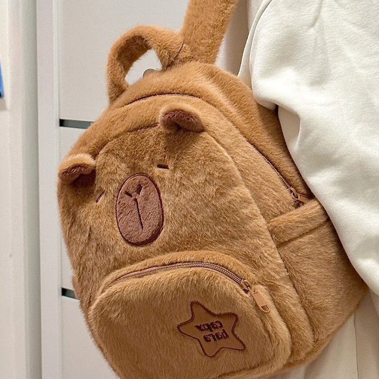 2024 new Kapibala finless porpoise cute multifunctional plush bag for female cartoon designer backpack