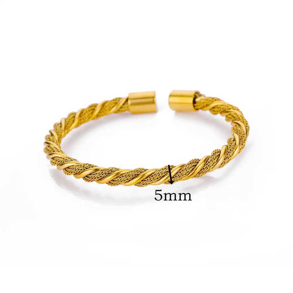 Prismatic stainless steel bracelet for women Classic adjustable opening Luxury Bangles Fashion Wedding Jewelry GiftX240925