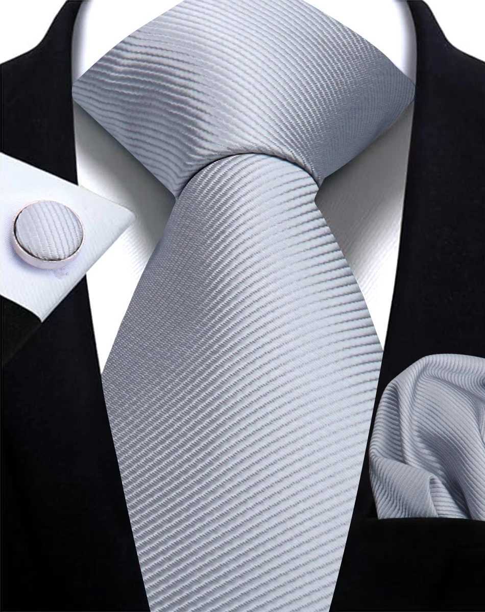 Necktie Fashion brand handmade solid Necktie handle cufflinks set mens tie set wedding accessories mens gifts Y240925