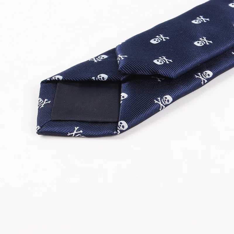 6CM Halloween Tie Fashion Mens Polter Skl Bicycle Narrow Neck Casual Navy Tie Party Set Shirt Collar Accessories Y240925