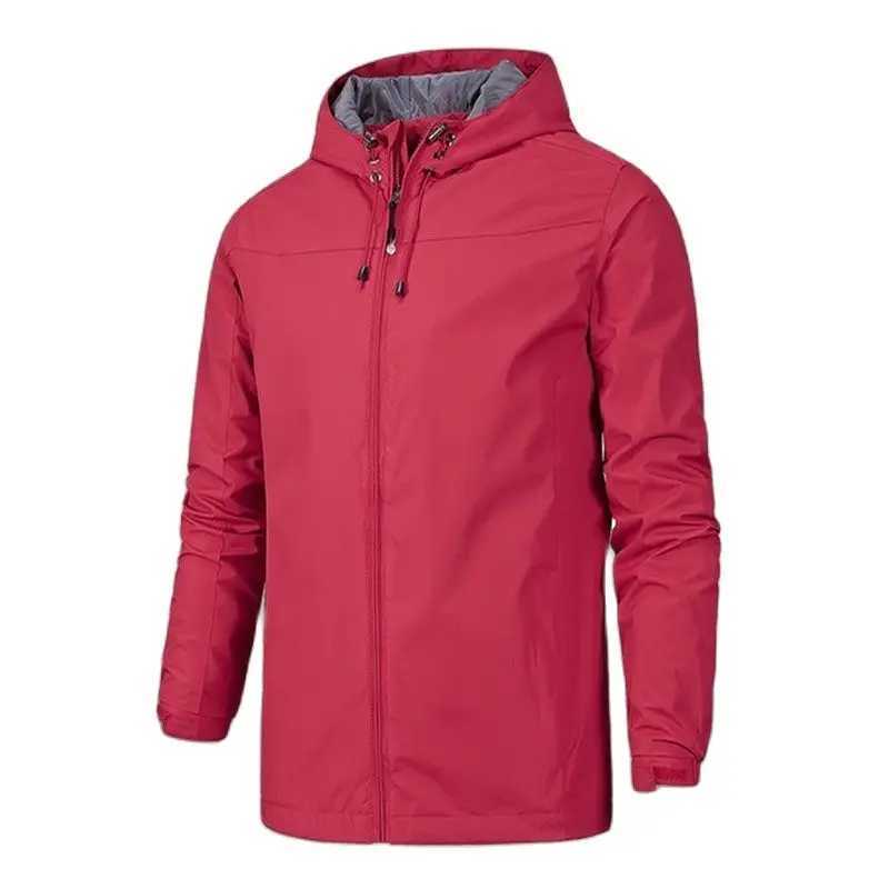 Spring and autumn chargeable mens thin hooded windproof jacket windproof and waterproof for outdoor travel Y240925
