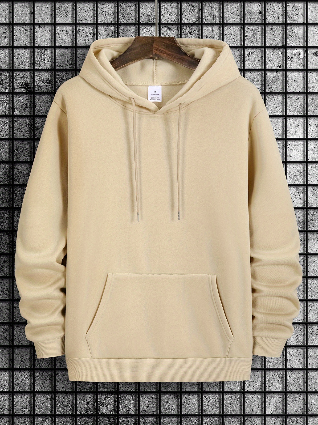 Santa Cruz Inspired Geometric Print Hoodie - 100% Polyester Casual Knit Fabric with Hood, Front Pocket, Slight Stretch, Regular Fit - Spring/Autumn Se