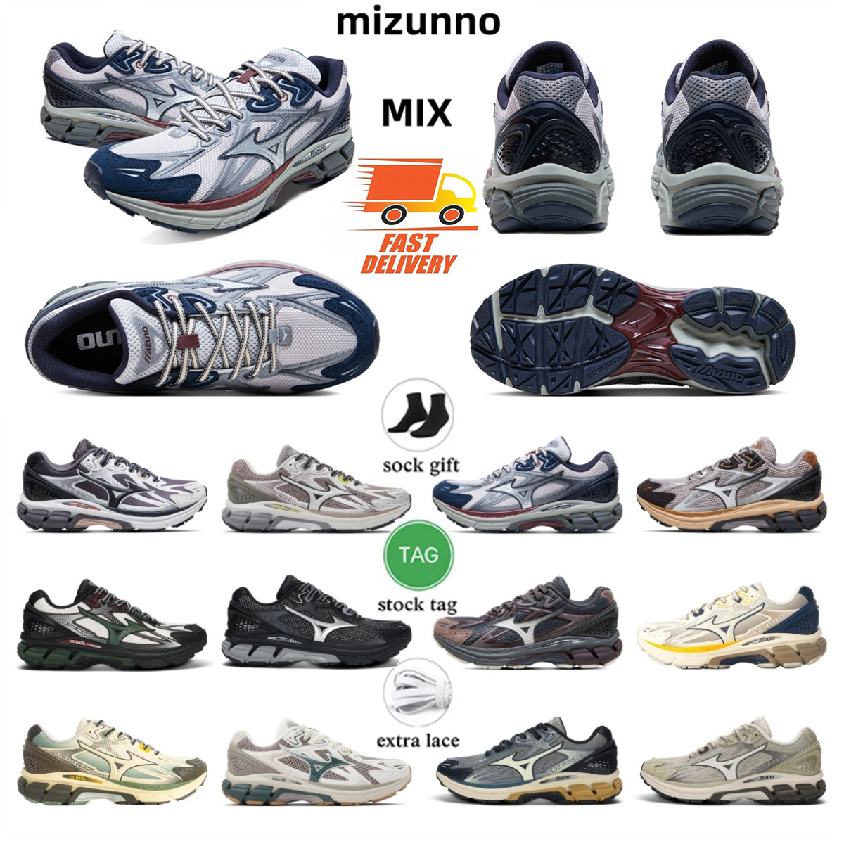 Designer retro anti slip wear-resistant low top sports running shoes men women comfortable versatile outdoor mesh elastic mizunno casual shoes halo mix shoes
