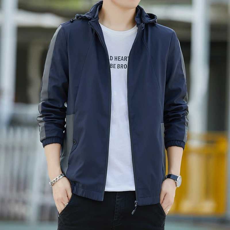 Mens Spring and Autumn Zipper cardigan Long Sleeve Hooded Jacket Pocket Casual Loose Coat Fashion Business Top Y240925