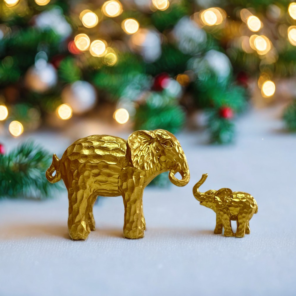 Golden Elephant Statue Inspirational Good Luck Health and Strength Unique Elephant Statue Gift for Female Mums