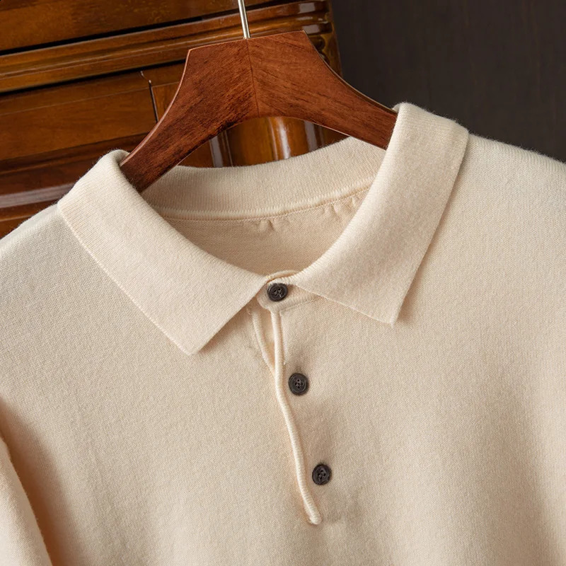 YSC Classic Mens Knitted Wool Blended Sweater Polo Neck Long Sleeve Loose Warm Soft High Quality Pulling 240924