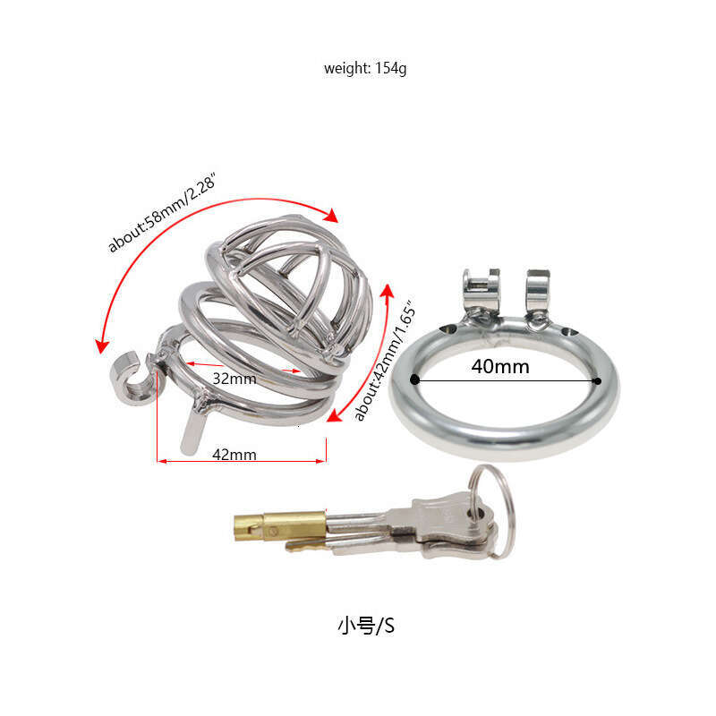 Men's chastity lock, stainless steel metal chastity device, worn outdoors, penis cage, bird binding sex toy, adult use