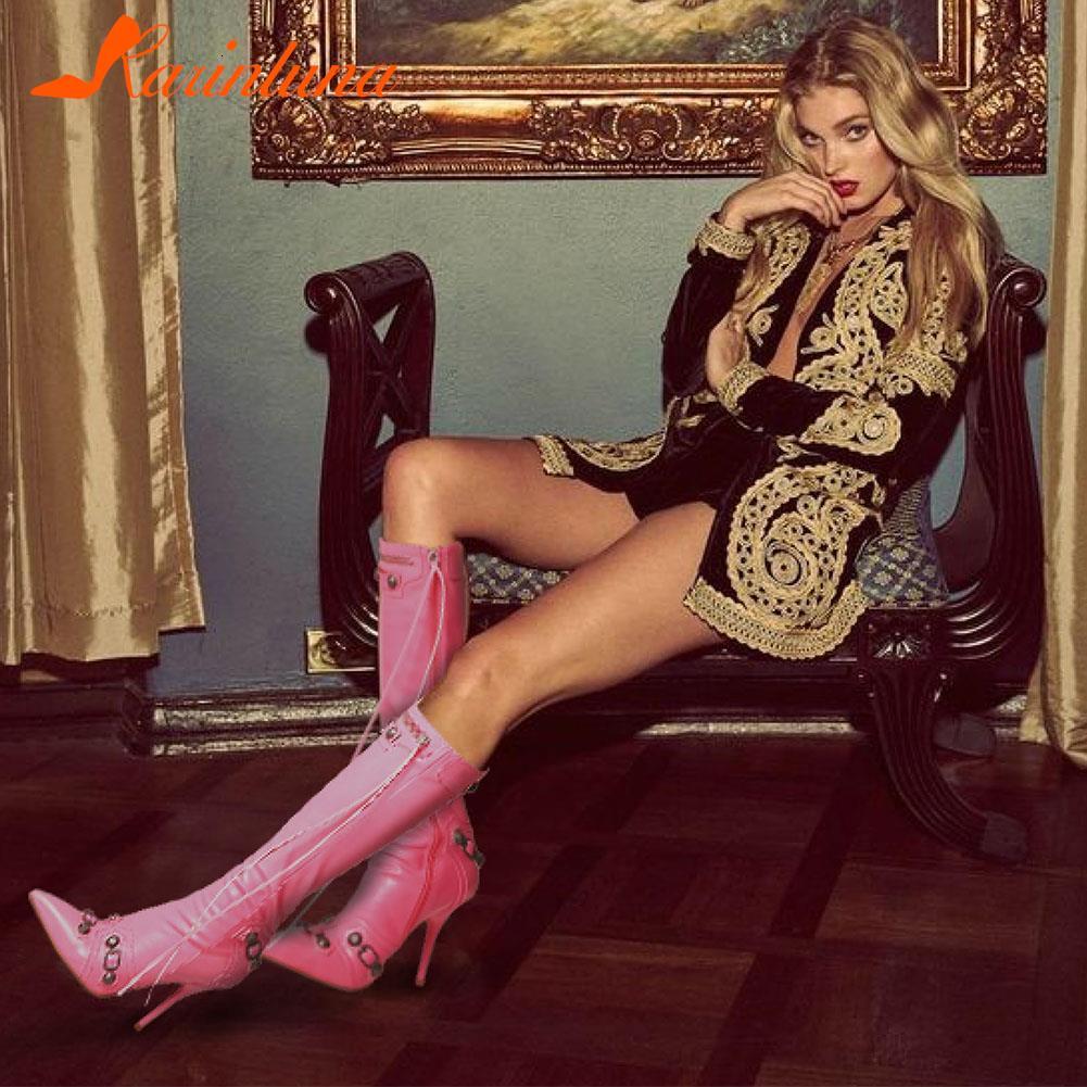 Sexy Knee 2022 Winter Boots Brand New Super High Thin Heels With Rivet Retro Fashion Cool For Women Summer Sandal