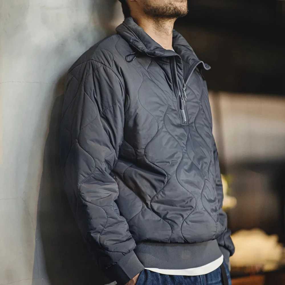 Maden workwear 3M half chain cotton coat stand collar shell pattern quilted floral warm cotton coat mens winter Y240925