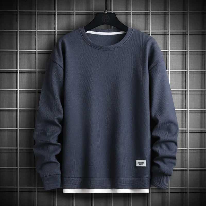 2023 Solid Color Sweatshirt Men Harajuku Hoodies O Neck long Sleeve Casual Sweatshirt Mens Pullover Tops Streetwear Man HoodiesX240925