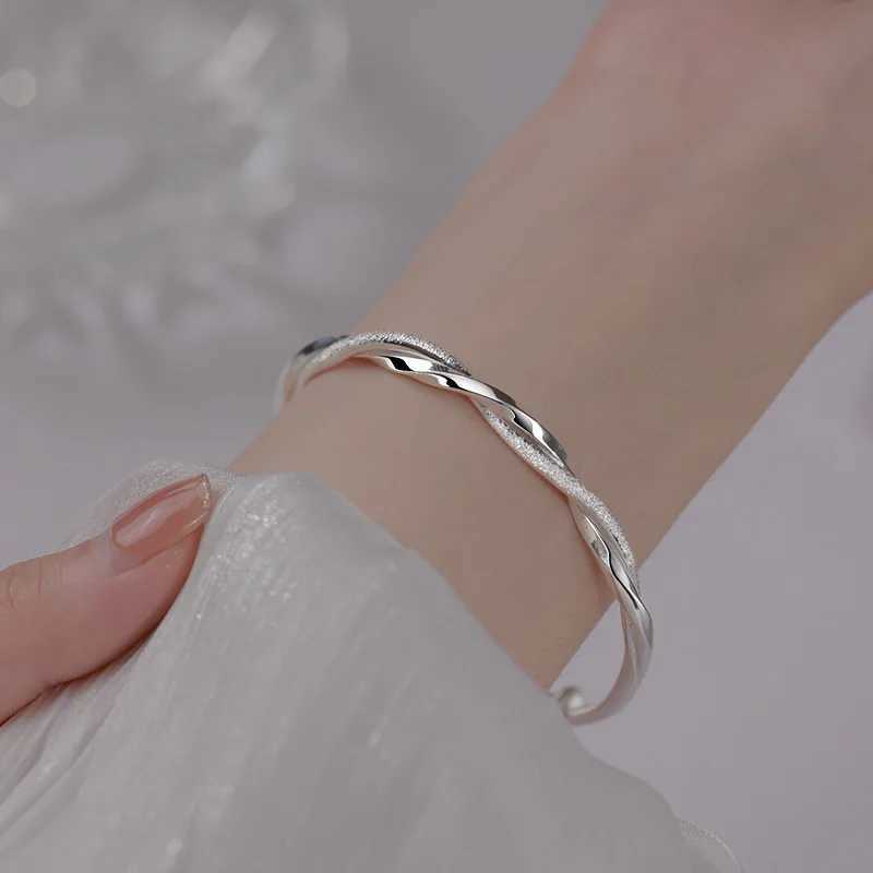Vintage Silver Color Bangles for Women Fashion Adjustable Bracelet Twist Braid Metal Bangle Party Wedding Accessories JewelryX240925