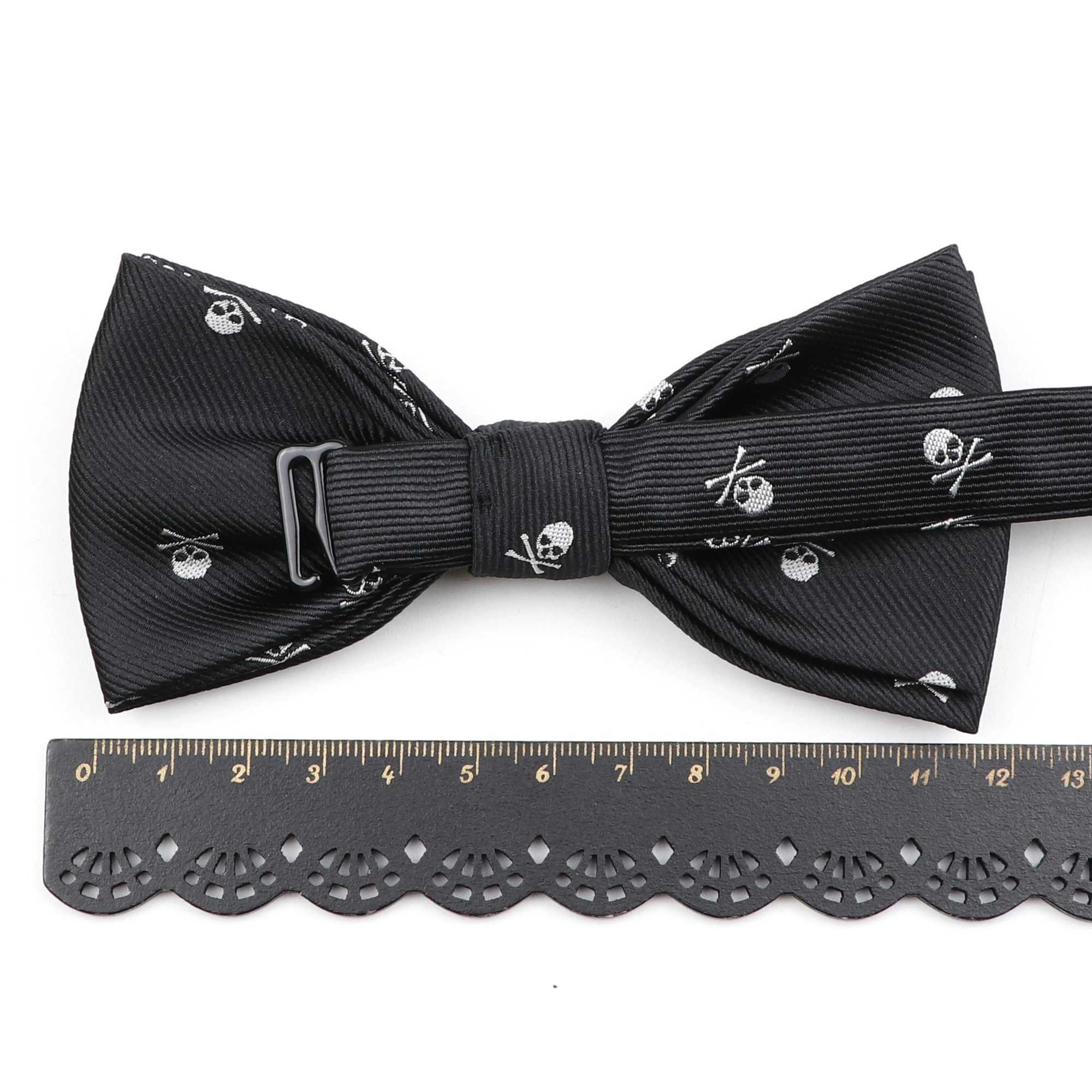 Mens Fashion Skl Tie 100% Microfiber Tie Weaving Pol Jacquard Wedding Halloween Party Dress Necklace Y240925