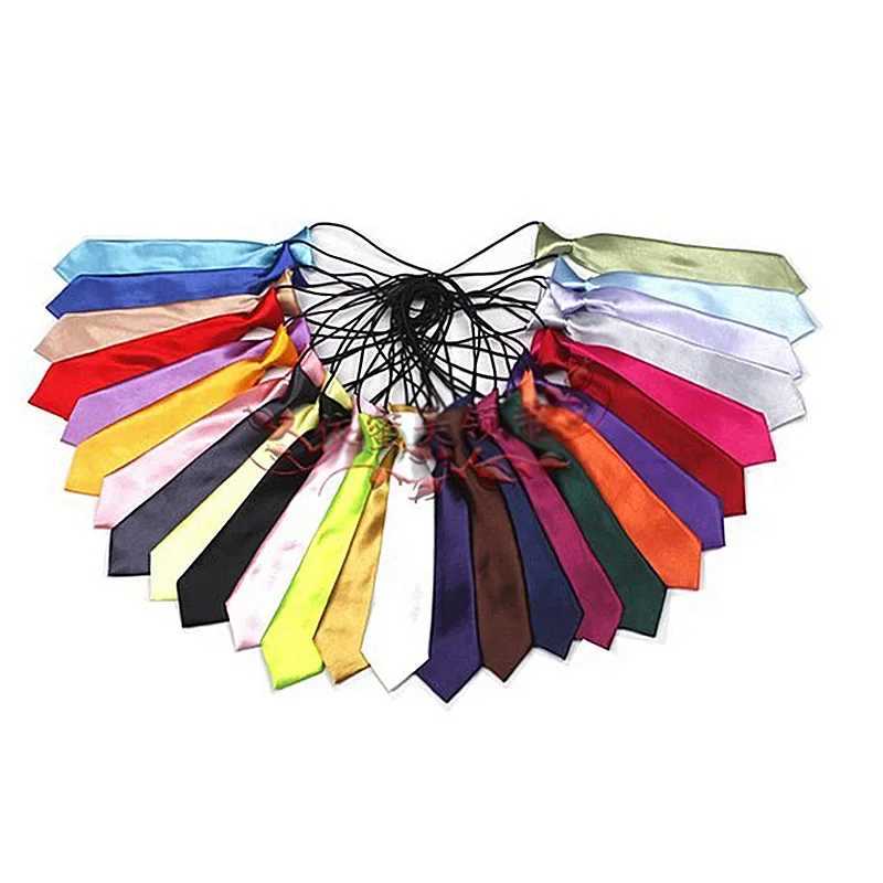 Childrens Solid Classic New Tie Gift Fashion Full Collar Colorful Business Tie Wedding Party Official FA117 Y240925