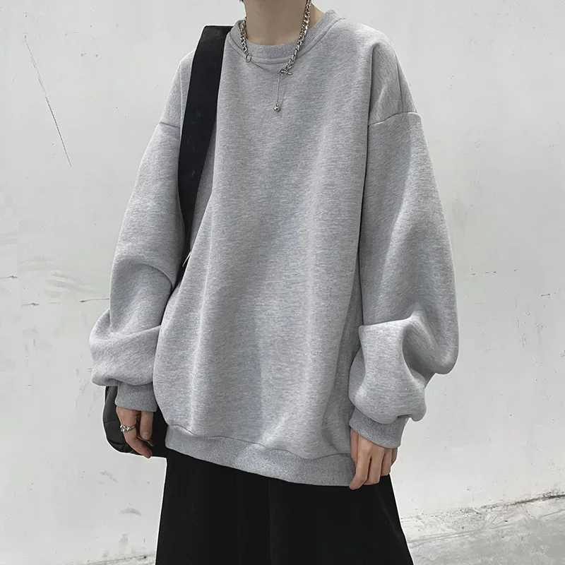 Autumn Mens Hoodies Sweatshirts Casual Fit Hong Kong Style Couple Matching Korean Trendy Oversize Round Neck JacketX240925