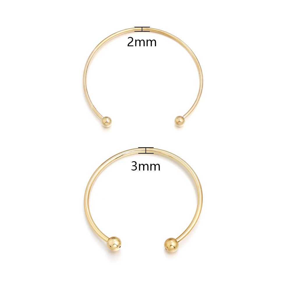 1pcs Fashion Adjustable Opening Bangle Ball Head Polishing With Thread Stainless Steel Bracelet For DIY Jewelry Making GiftsX240925