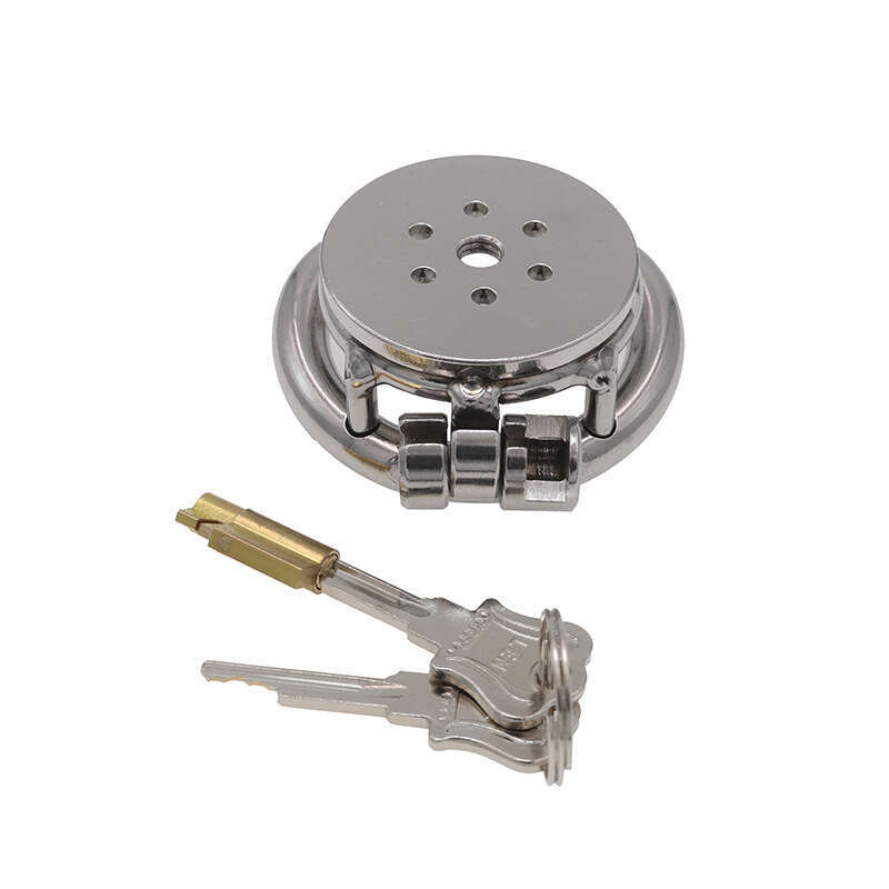 Colorful flat plate round hole chastity lock cage, men's chastity device, alternative restraint, sex tool, worn abroad, cross-border