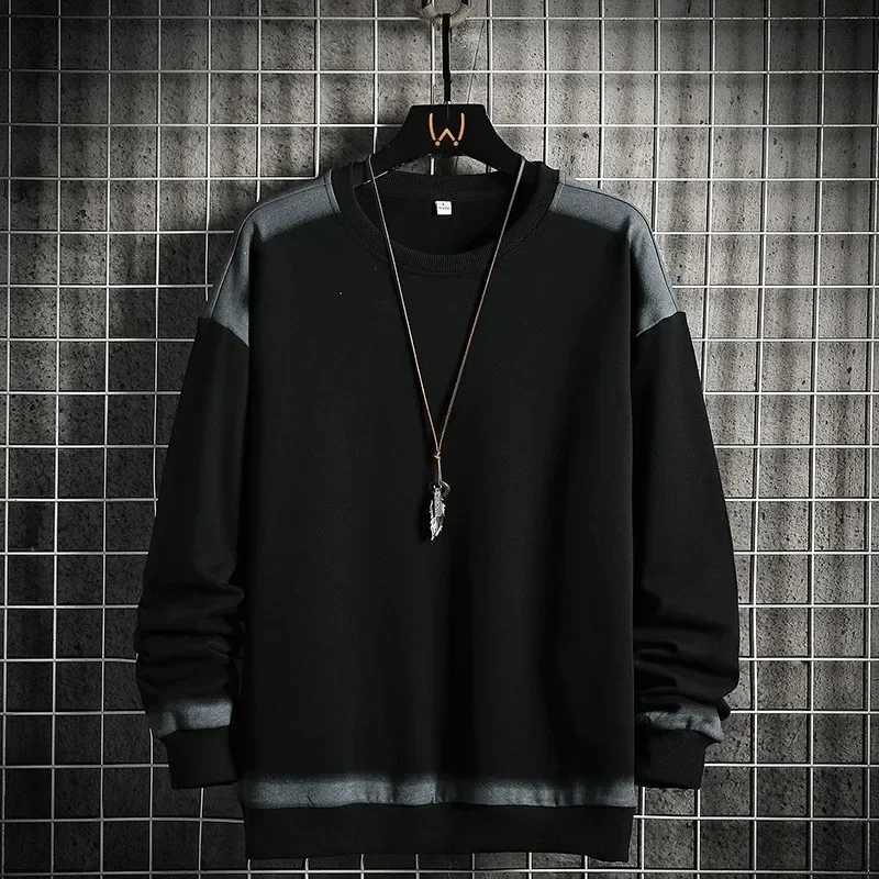 Simple Round Neck Sweatshirt Men Autumn Harajuku Print Sweatshirts Streetwear Hip Hop Pullover Mens Casual Long Sleeve HoodiesX240925