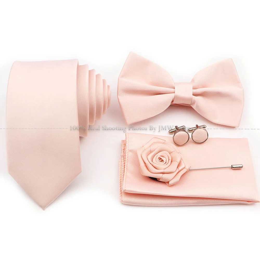 Hot S Purple Sage Green Tie Set Polter Necktie Bow Cufflinks Brooch for Gro Set Wedding Tie Shirt Accessories Y240925