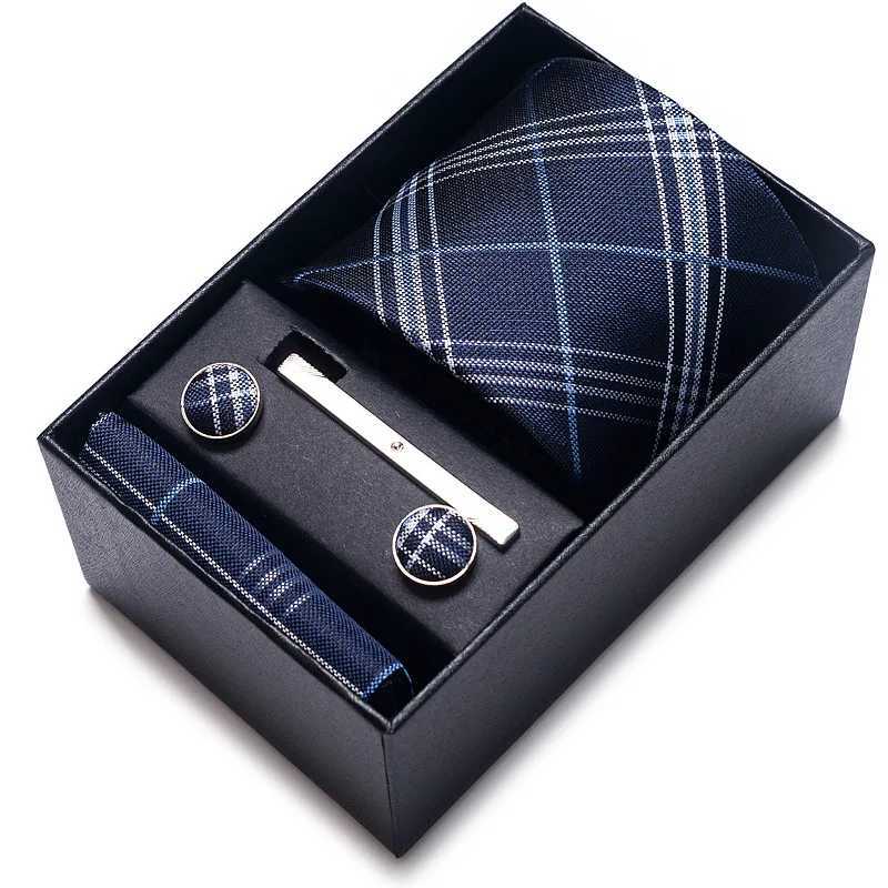 Mens Accessories Mens Tie Five Piece Set Formal Set Professional Color Fashion Business 8cm Stripe Wedding Gro Gift Box Y240925