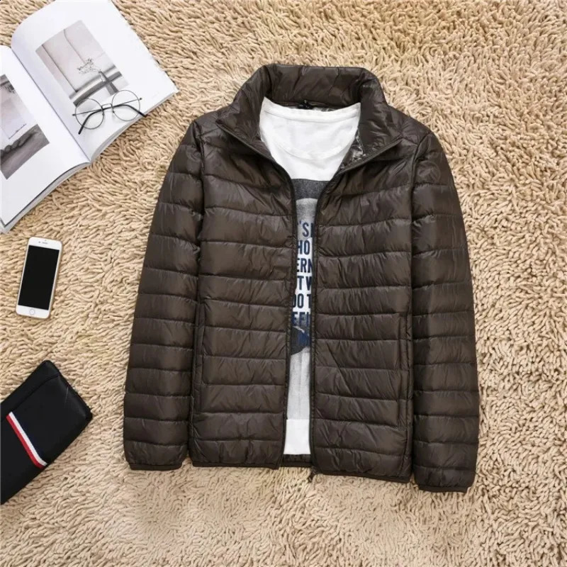 mens lightweight short jacket with down collar fashionable couple casual fashion lightweight autumn and winter jacket 240923