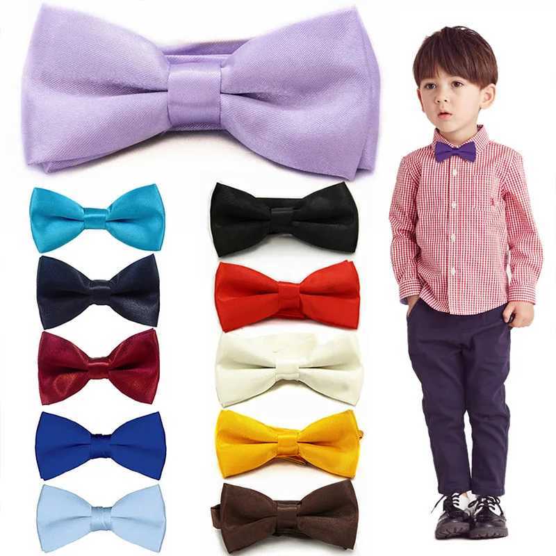Childrens Bow Baby Boy Clothing Accessories Solid Color Gentlemans Shirt Collar Bow Color Cravats Gift Y240925